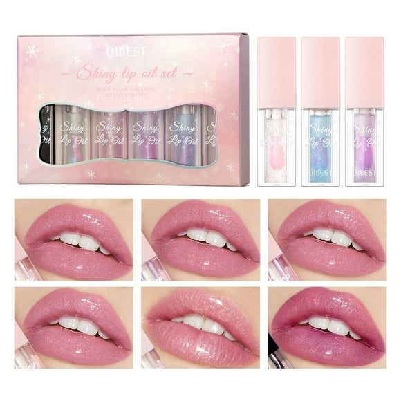 Kcavykas Christmas Gifts,Color-changing Lip Oil Lip Plumping Lip Balm Lightening Lip Lines Non-stick Cup Non-fading Lip Glaze Moisturizing Lip Oil 6x4.6ml Flash Deals