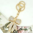 thumbnail image 3 of Hearth & Gear Sparkly Gold Plated Color Rhinestone Bow Keychains For Women Charms For Key Purse, 3 of 3