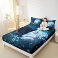 thumbnail image 4 of Homewish Romantic Couple Wolf Twin Sheet Sets, Magic Cartoon Wildlife Twin Fitted Sheet, Teens Kids Boys Girls Flat Sheet, Microfiber Bedroom Decor, 3-Piece, 4 of 7