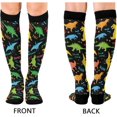 thumbnail image 2 of FREEAMG 1 Pair Dinosaurs Pattern Compression Socks 20-30mmHg Knee High Women Socks Tube Athletic Stockings for Men Sport Soccer Running Cycling Medical Nurse Winter Travel, 2 of 7