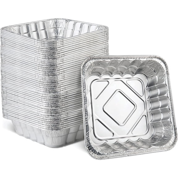 PLASTICPRO Aluminum Foil Baking Pans 10" x 10'" x 3" Square Tin Foil Cake Pan for Ovens