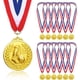 thumbnail image 1 of 12 Pack Football Medals for Kids (Gold), Metal Medals with Tri-Color Nylon Ribbon, Football Party Favors for Kids Boys, 1 of 5