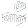 thumbnail image 4 of Brochetas de Barbacoa de Acero inoxidable de Doble Capa Bandeja para Hornear Freidora Al Aire Libre BBQ Roaster Rotisserie Sobre 304 Silver de Acero inoxidable 1 Paquete, 4 of 7