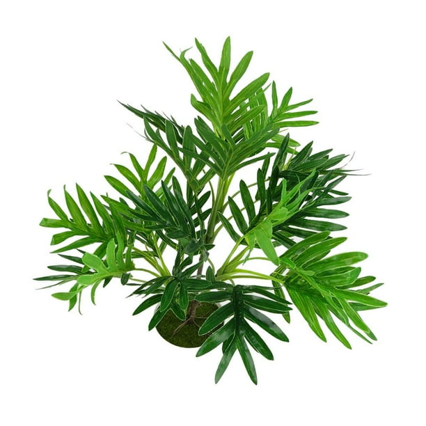 Planta artificial de 3 ramas, Asplenium septentrionale verde, decoración floral de hojas