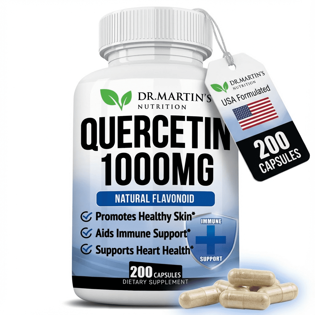 1000mg Quercetin | Antioxidant for Seasonal Sinus Relief, Immune System & Cardiovascular Health | Maintains Inflammatory & Immune Responses | 200 Capsules | Men & Women