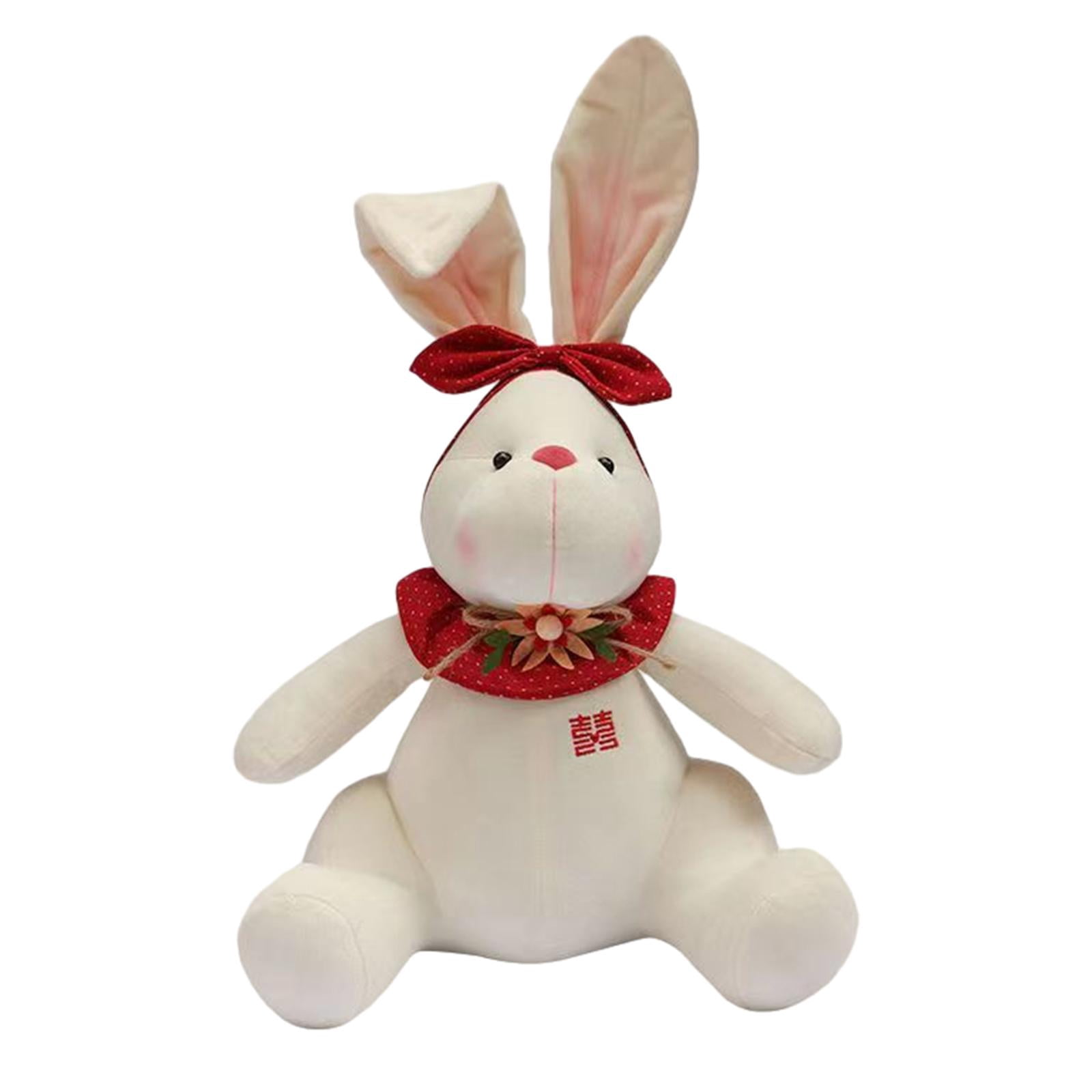LeeQinersw Press bed doll rabbit plush toy doll wedding gift, rabbit plush doll for bedroom Women