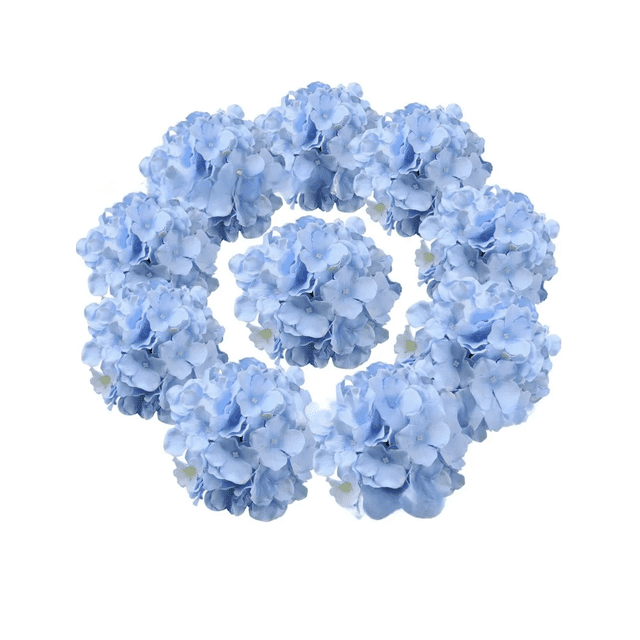 Cabezas Flores Hortensia Artificial Boda Fiesta Decora 12pzs Xtellar azul