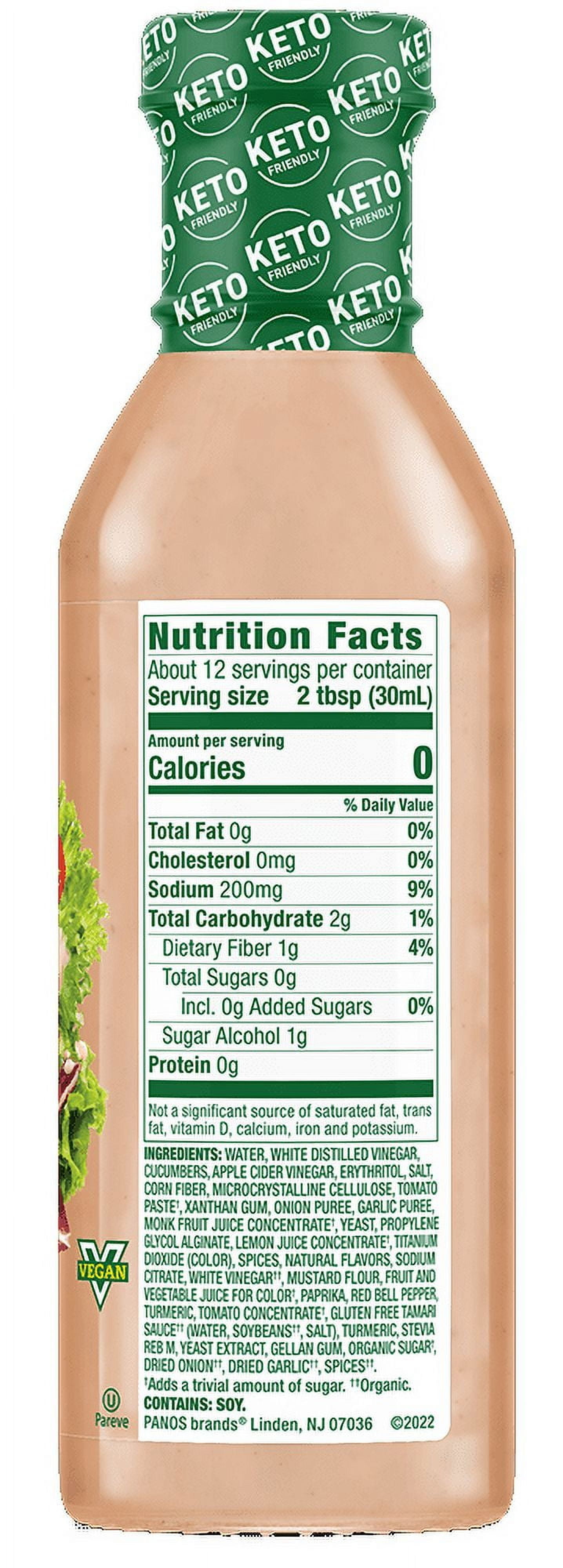 Walden Farms Thousand Island Dressing, 12 oz. Bottle, Fresh and Delicious Salad Topping, Sugar Free 0g Net Carbs Condiment, Smooth and Creamy