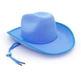 thumbnail image 4 of Sombrero vaquero LAURVA Classic de fieltro liso azul, talla única, 4 of 6