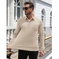 thumbnail image 4 of COOFANDY Long Sleeve Polo Shirts for Men Casual Dress Button Golf Tennis Collared Shirt with Pocket, Basic Lightweight Dry Fit Shirt for Work Travel, 4 of 8