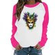 thumbnail image 2 of Xuyuer Mardi Gras Shirts for Women Shirt Funny Mask Graphic Tee Carnival Long Sleeve Shirt V Neck Top, 2 of 6