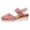 Pink, variant on Women's Casual Solid Color Flock Closed Toe Woven Platform Heel Comfortable Sandals Slippers