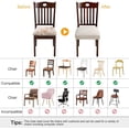 thumbnail image 4 of 4 Pcs Stretch Jacquard Dining Chair Covers Removable and Washable (with Back Straps), Beige, 4 of 5