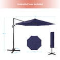 thumbnail image 2 of FLAME&SHADE 11FT Cantilever Umbrella with Aluminum Frame, and 360° Rotation,Navy Blue, 2 of 5