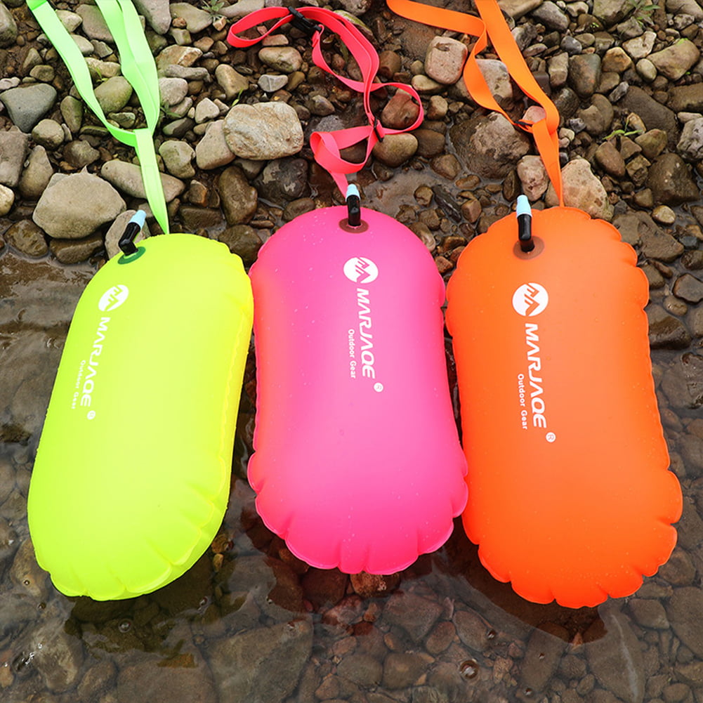 Inflatable Swim Buoy Safety Float Waterproof Air Dry Bag Open Water Swimming 