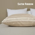 thumbnail image 3 of Gogreen Satin Pillowcase for Hair and Skin, Silk Satin Pillowcase 2 Pack, Pillow Cases Set of 2, Silky Pillow Cover with Envelope Closure (20"x30", Beige Stripe, Queen), 3 of 5