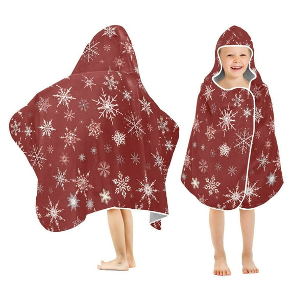 joogoo Snowflakes Christmas Kids Hooded Beach Towel Baby Bath Towel 23.5"x50"