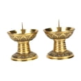 thumbnail image 3 of Candeladores de latón 2x ​​ Candelador de candelabros Mini Candelabra de metal para velas de pilares para fiestas Decoración de la cena del, 3 of 8