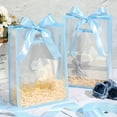 thumbnail image 4 of 12-Count Clear Plastic Gift Bags with Ribbon Handles, 7x10 Inch Reusable PP Transparent Bags, Pink & Blue Options for Baby Shower, Wedding and Party Favors, 4 of 5