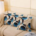 thumbnail image 6 of Ryan; Modern Abstract Swirls Pillow Covers 18x18 Inch Set of 2 Gradient Blue Geometric Circles Decor Pillow Cases for Teens Adults Soft Square Double Sides Print Cushion Covers for Living Room Chairs, 6 of 8