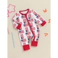 thumbnail image 4 of Hirigin 4th of July Baby Boy Girl Outfit 3 6 12 18 Months Cute American Flag Zip-up Jumpsuit Romper Independence Day Clothes, 4 of 8