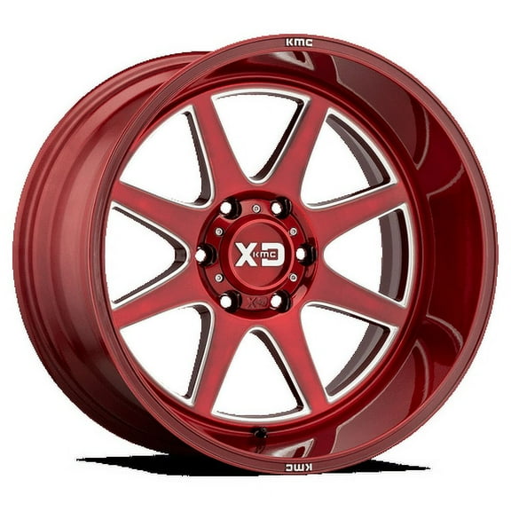 XD Aluminum Rim XD844 PIKE 20X9in Brushed Red with Milled Accent Finish, XD84429068900