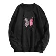 thumbnail image 1 of Moda mujer mariposa impresión casual manga larga o-cuello señoras sudadera tops Pompotops  gfhjh8124, 1 of 6