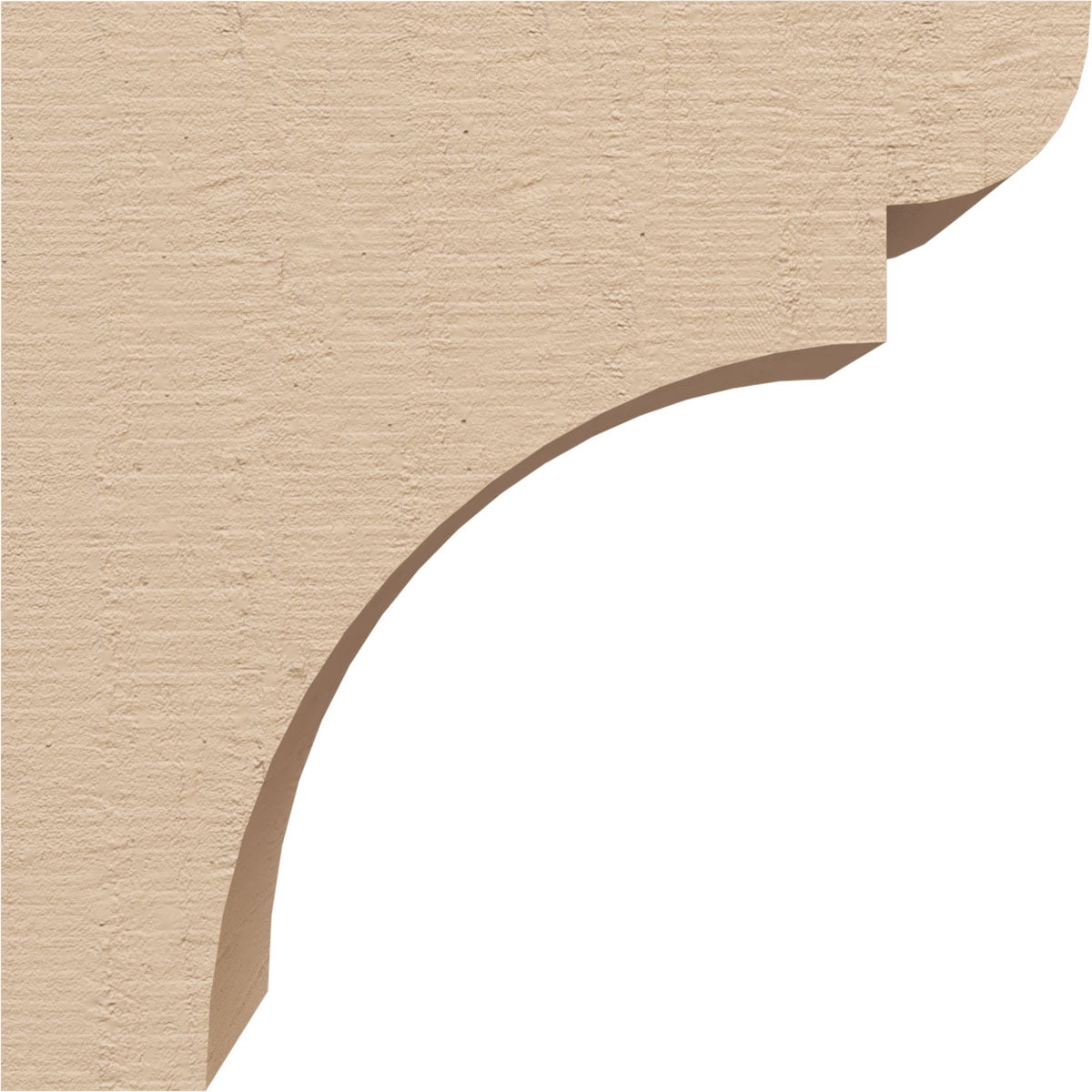 3"W x 6"D x 6"H Classic Yorktown Rough Cedar Woodgrain TimberThane Corbel, Primed Tan