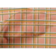 thumbnail image 4 of oneOone Cotton Poplin Peach Fabric Madras Check Craft Projects Decor Fabric Printed By The Yard 42 Inch Wide, 4 of 4
