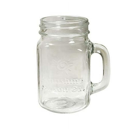 Mason Jar Glass Mugs with Handles Pint Size (16 ounce, 473 mL) Regular Mouth 24 Pieces