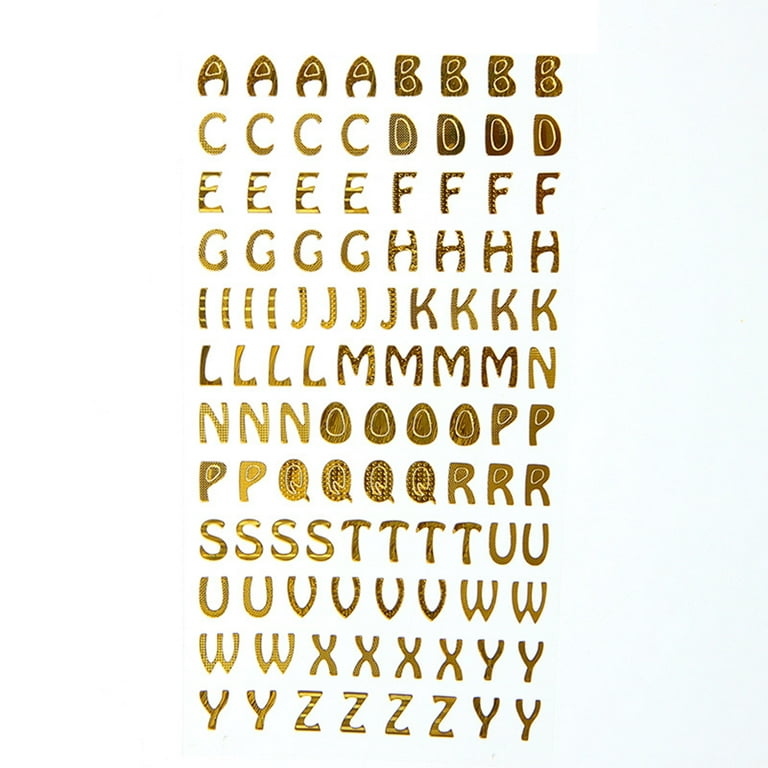 1Sheet Bronzing Pattern Gold Silver Letter Number Decorative Stickers For  DIY Album Hand Book Diary Sticker Scrapbook Gifts