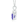 thumbnail image 2 of ANGARA Natural Heart-Shaped Tanzanite V-Bale Pendant with Diamond in 14K White Gold for Women (Size-6mm) | December Birthstone, Anniversary, Jewelry Gift for Women | Natural Tanzanite Necklace, 2 of 8
