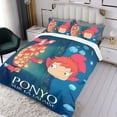 thumbnail image 3 of Ponyo en el Acantilado Conjunto de sábanas temático, trío de piezas, cómodo y amigable con la piel, diseño único, regalo de decoración para el hogar para familiares, amigos y fans,173cm *218cm, 3 of 6