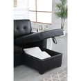 thumbnail image 5 of Lilola Home Lexi Black Synthetic Leather Modern Reversible Sleeper Sectional Sofa with Storage Chaise, 5 of 11