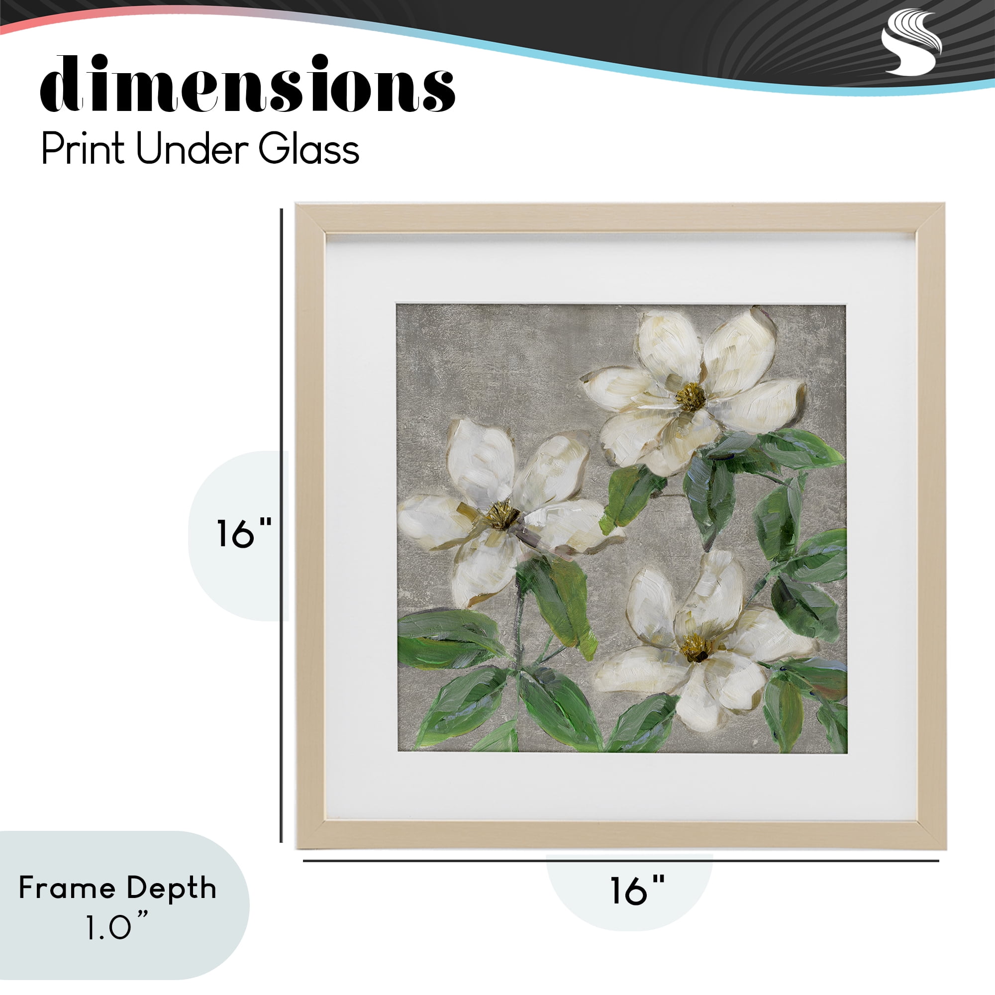 Stupell Industries Ivory Magnolia Trio Birch Framed Print Under Glass, design by Sally Swatland