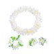 thumbnail image 5 of Conjunto de leis hawaianos, guirnalda, collar, diadema, pulseras, flores artificiales portátiles Blanco, 5 of 9