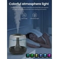 thumbnail image 5 of Mini humidificador, humidificador de aire ultrasónico USB de 440 ml con luz nocturna colorida, apagado automático, 2 modos de niebla, súper silencioso (negro)A ER, 5 of 5