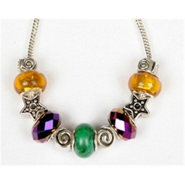 Volcanic Rock Mardi Gras New Orleans Bead Necklace