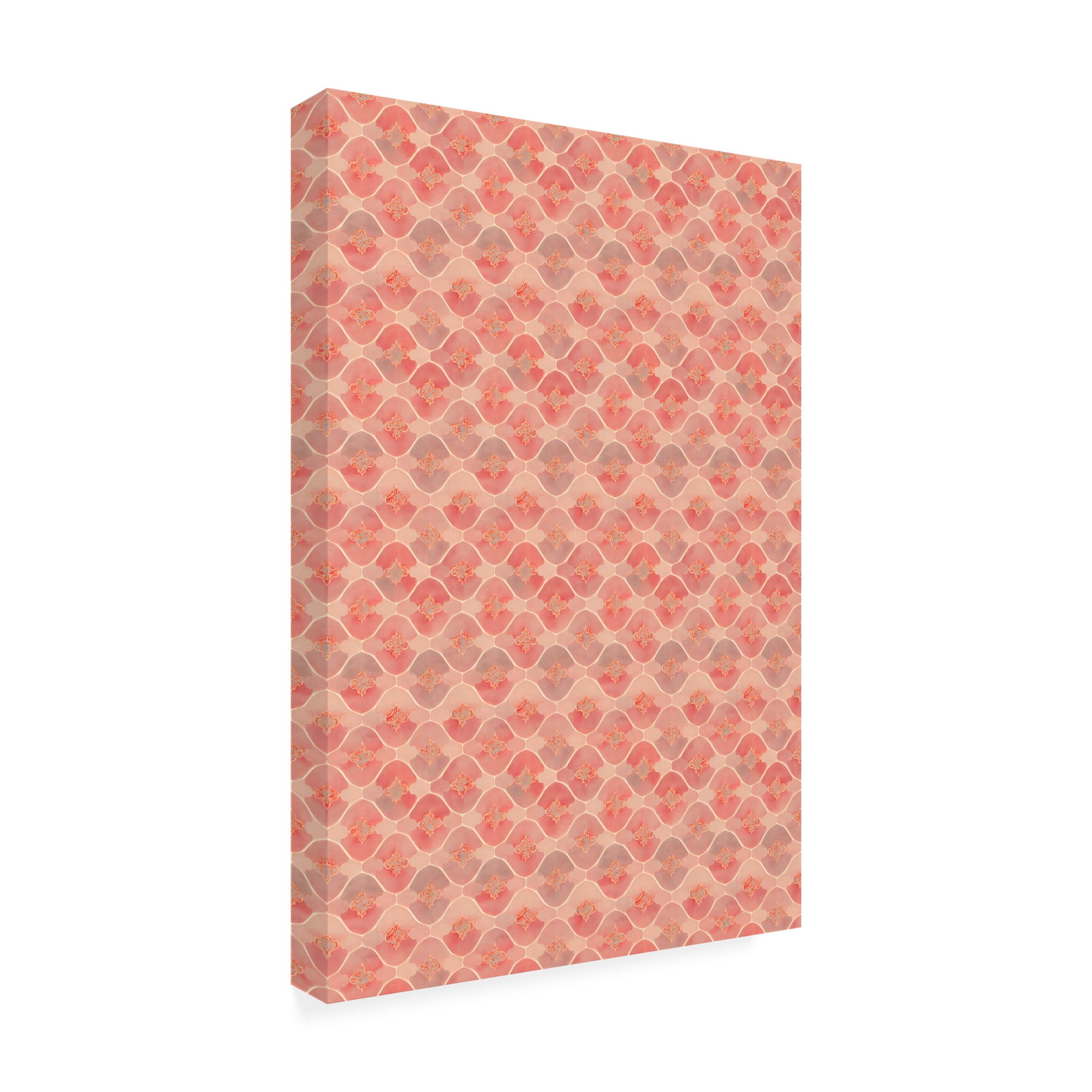 Canvas Wall Art - Treechild 'Pink Romantic Pattern' Wall Art for Living Room, Bedroom, or Office D?cor by Trademark Fine Art - 12 x 19 Inches