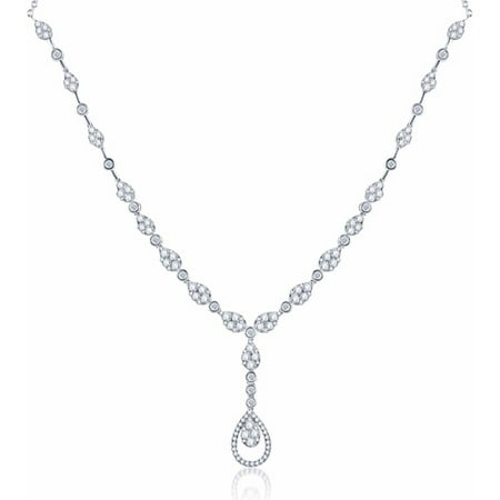 Goldiam 4.95 Carat T.W. Teardrop Diamond 14kt White Gold Necklace