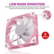 Vetroo SA-140 Pink 140mm Addressable RGB & PWM Motherboard Sync Computer PC Cooling Fans with Controller Low Noise High Performance 4-Pin 1200 RPM Hydraulic Bearing