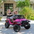 thumbnail image 5 of Funcid 24 Volt Ride on Toys 2-Seater Ride on Cars with Remote Control, 400W Electric Car for Kids, Ride on Truck Car W/ Bluetooth, Power Display, Music, LED Lights, Suspension, Pink, 5 of 15