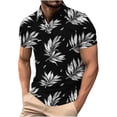 thumbnail image 2 of Gamivast Mens Golf Shirts Tropical Palm Leaf Print Athletic Shirts Quick Dry Turn Down Collar Short Sleeve Shirts Slim Fit Tennis Summer Casual, 2 of 5