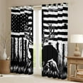 thumbnail image 2 of Manfei Teens Rustic Reindeer Curtains Pack of 2 (42x84 Each), Black White Stripes Curtains Blackout, Farmhouse Animal Wildlife Bedroom Curtains, Black Out Curtains Home Decor, 2 of 6