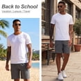 thumbnail image 6 of Satankud Men's Casual Cargo Shorts Classic Relaxed Drawstring Stretch Elastic Waist Beach Shorts with 5 Pockets DarkGrey-34, 6 of 10