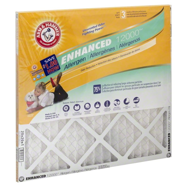 Arm & Hammer Enhanced Air Filter MERV 8 12 Pack 20x20x1