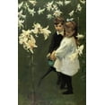 thumbnail image 2 of Sargent, John Singer 11x14 Black Ornate Wood Framed with Double Matting Museum Art Print Titled - Garden Study of the Vickars Children 1884, 2 of 4