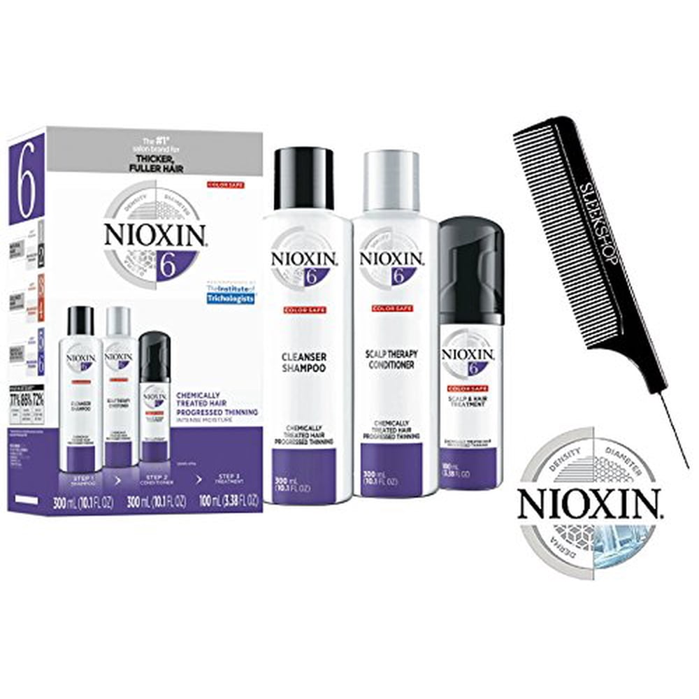 Nioxin Nioxin System 6 STARTER KIT for C.T. Hair & Progress Thin 3pc TRIO (w/ Comb