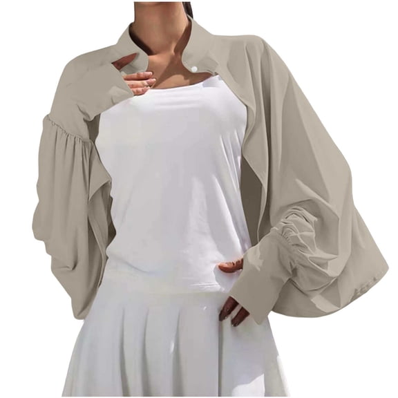 Cekizud Jackets for Women Lightweight Ice Silk Breathable Sun Protective Cardigan Coat Comfy Hoodless