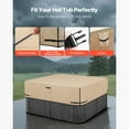 thumbnail image 5 of KFFKFF Outdoor Hot Tub Cover, 85 x 85 x 20 Inch Weather-Resistant and Waterproof Protector, Durable 600D Oxford Fabric with 950N Tear Resistance, Square Spa Cover for Hot Tubs, Brown, 5 of 9